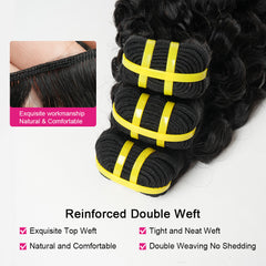 GDY HAIR Burmese Curly Bundles Human Hair Natural Black Double Weft 1/3Pcs | Hair Extensions