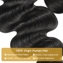 GDY HAIR Body Wave Bundles Human Hair Natural Black Double Weft 1/3Pcs | Hair Extensions