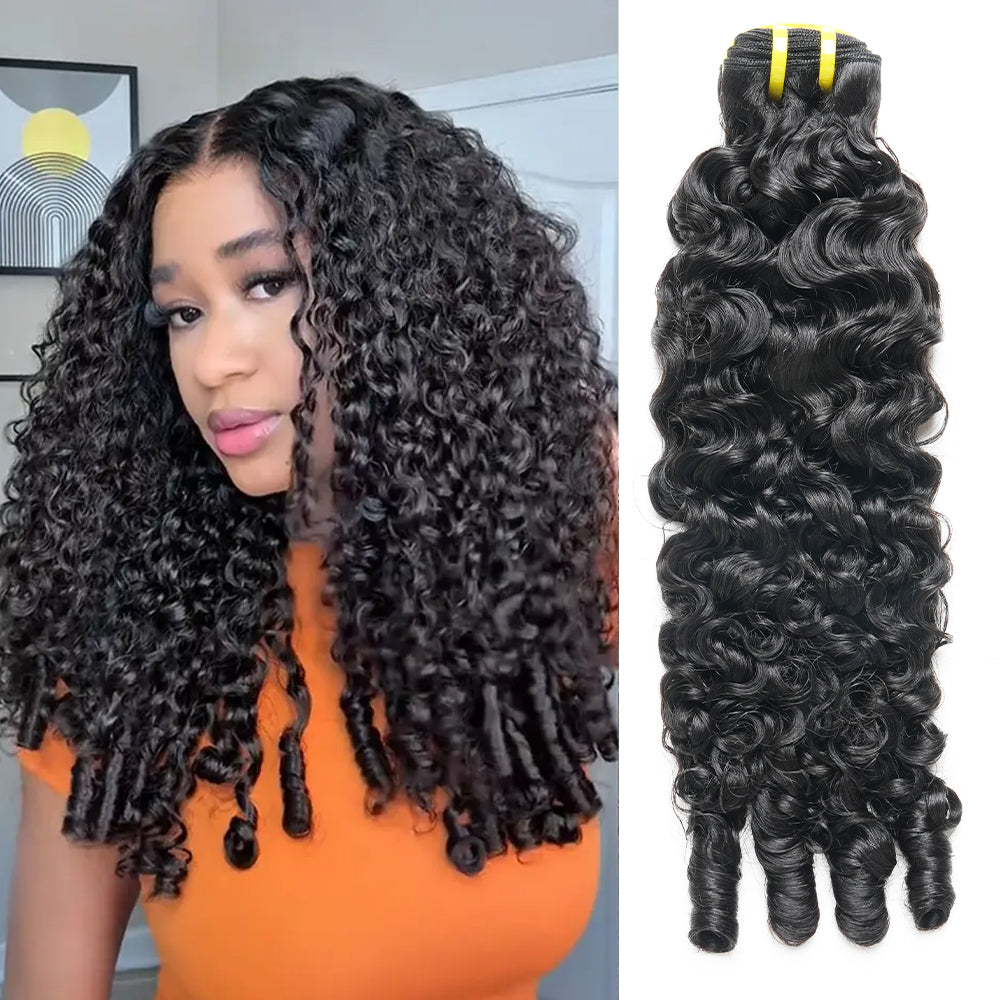 GDY HAIR Burmese Curly Bundles Human Hair Natural Black Double Weft 1/3Pcs | Hair Extensions