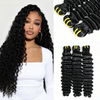 GDY HAIR Deep Wave Bundles Human Hair Natural Black Double Weft 1/3Pcs | Hair Extensions