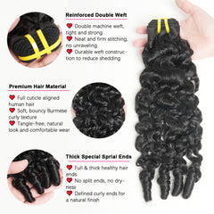 GDY HAIR Burmese Curly Bundles Human Hair Natural Black Double Weft 1/3Pcs | Hair Extensions