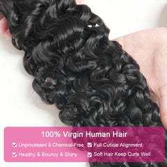 GDY HAIR Burmese Curly Bundles Human Hair Natural Black Double Weft 1/3Pcs | Hair Extensions
