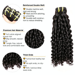 GDY HAIR Pixie Curly Bundles Human Hair Natural Black Double Weft 1/3Pcs | Hair Extensions