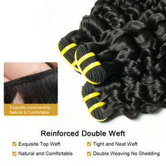 GDY HAIR Deep Curly Bundles Human Hair Natural Black Double Weft 1/3Pcs | Hair Extensions