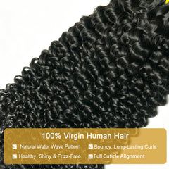 GDY HAIR Deep Curly Bundles Human Hair Natural Black Double Weft 1/3Pcs | Hair Extensions