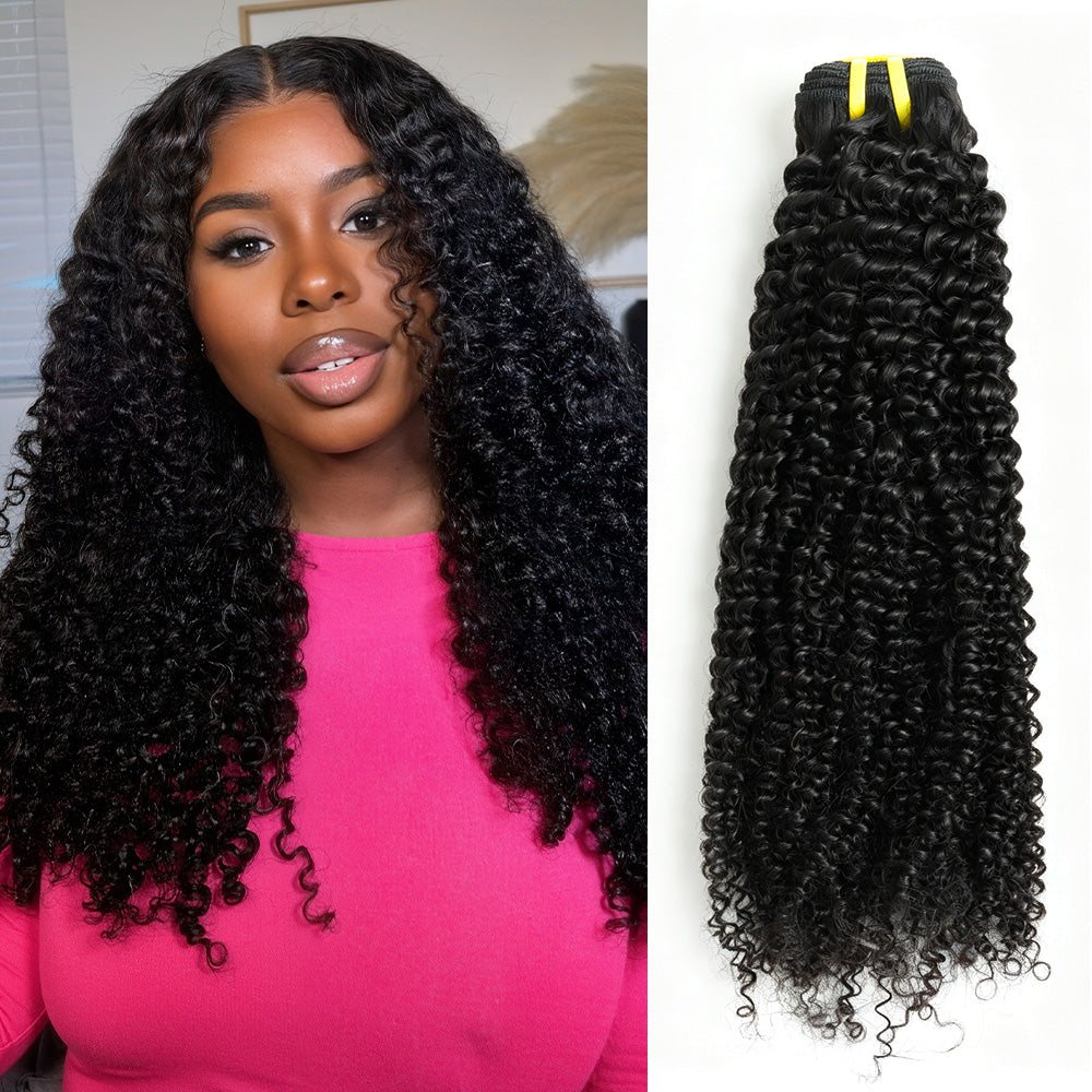 GDY HAIR Kinky Curly Bundles Human Hair Natural Black Double Weft 1/3Pcs | Hair Extensions