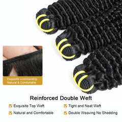 GDY HAIR Kinky Curly Bundles Human Hair Natural Black Double Weft 1/3Pcs | Hair Extensions