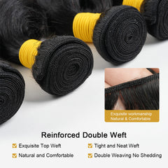 GDY HAIR Loose Wave Bundles Human Hair Natural Black Double Weft 1/3Pcs | Hair Extensions