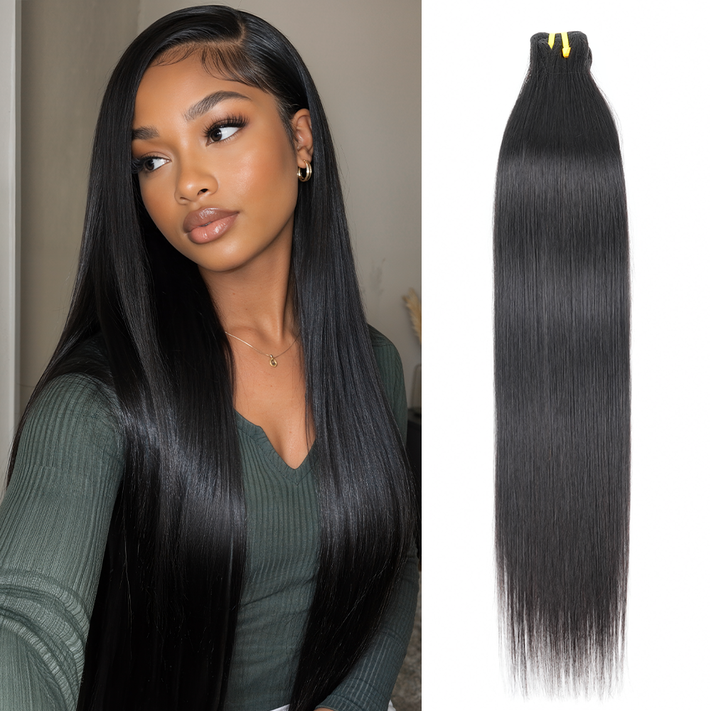 GDY HAIR Straight Bundles Human Hair Natural Black Double Weft 1/3Pcs | Hair Extensions