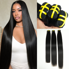 GDY HAIR Straight Bundles Human Hair Natural Black Double Weft 1/3Pcs | Hair Extensions