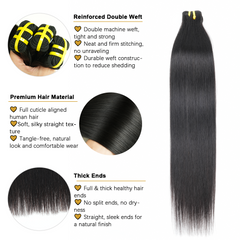 GDY HAIR Straight Bundles Human Hair Natural Black Double Weft 1/3Pcs | Hair Extensions