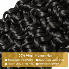 GDY HAIR Water Wave Bundles Human Hair Natural Black Double Weft 1/3Pcs | Hair Extensions